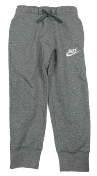 Šedé melírované tepláky s logem Nike