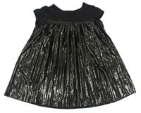 Černo-třpytivé plisované šaty E-Vie