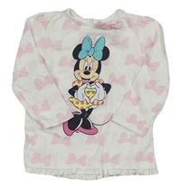 Bílé triko s mašlemi a Minnie Disney