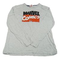 Světlešedé triko s nápisem Marvel