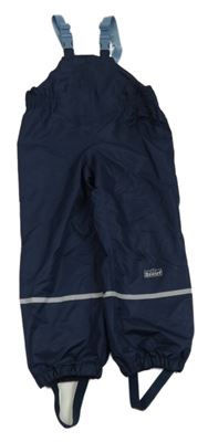 Tmavomodré šusťákové laclové kalhoty 