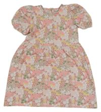 Růžovo-bílé květované šaty Nutmeg