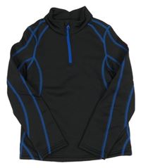 Černo-safírová thermo mikina