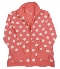 Růžová puntíkatá propínací mikina Tchibo