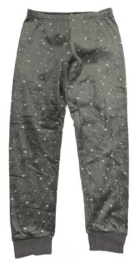 Antracitové plyšové pyžamové tepláky s hvězdami C&A