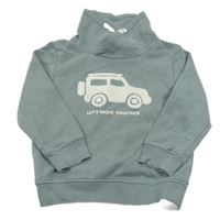 Světlešedá mikina s autem a límcem Topolino