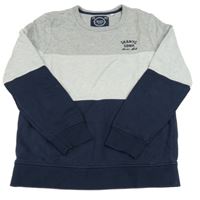 Šedo-tmavomodrá mikina s nápisem C&A