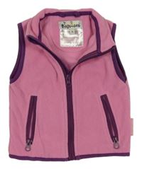 Růžová fleecová propínací vesta