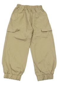 Béžové široké cuff cargo kalhoty Shein