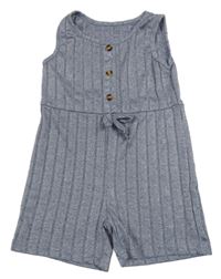 Lila melírovaný úpletový kraťasový overal 