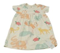 Nové - Smetanové šaty se zvířátky George
