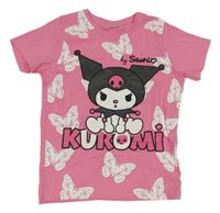 Růžové tričko s motýlky a Kuromi 