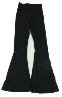 Černé žebrované flare legíny Nutmeg