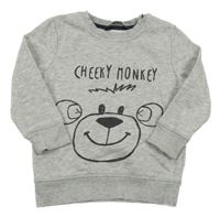Světlešedá mikina s opičkou George