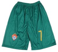 Tmavozelené sportovní kraťasy s číslem