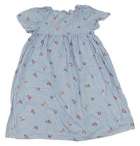 Bílo-modré pruhované květované šaty H&M