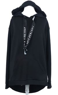 Dámská černá žebrovaná oversized mikina s kapucí Firetrap 