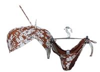 Dámské hnědo-bílé květované dvoudílné plavky Primark 