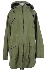 Dámská khaki šusťáková parka s kapucí 
