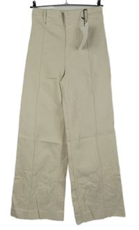 Nové - Dámské béžové riflové palazzo kalhoty Zara 