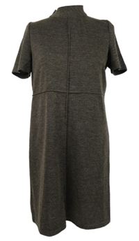 Dámské hnědé pletené šaty 