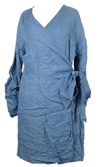 Dámské světlemodré zavinovací lehké riflové šaty Dorothy Perkins 