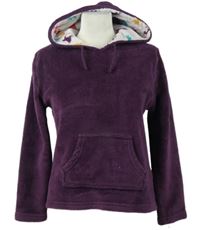 Dámská purpurová chlupatá mikina s kapucí Love To Lounge 