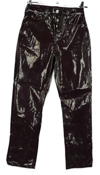 Dámské vínové latexové kalhoty Topshop 