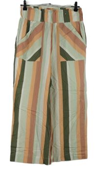 Dámské barevně pruhované culottes kalhoty TU 