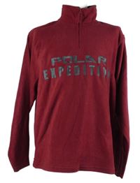 Pánská vínová fleecová funkční mikina s nápisem 