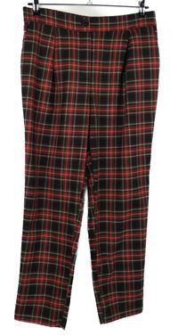 Dámské černo-červeno-zelené kostkované kalhoty New Look 