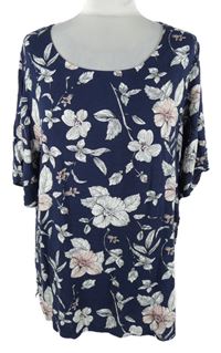 Dámská tmavomodrá květovaná halenka Only 