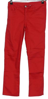 Dámské červené skinny crop kalhoty H&M