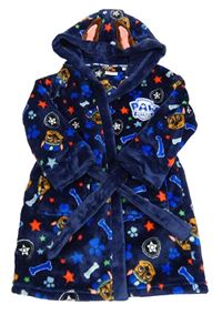 Tmavomodrý chlupatý župan s Paw Patrol a kapucí Primark