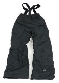 Antracitové šusťákové oteplovačky s kšandami Decathlon