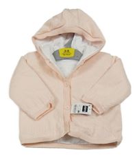 Nové - Světlerůžový zateplený propínací svetr s kapucí Dunnes