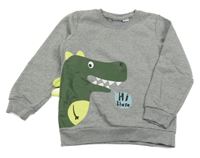 Šedá mikina s dinem 