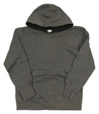 Šedá mikina s kapucí