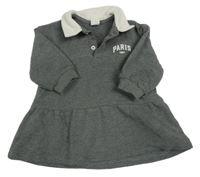 Šedé teplákové šaty s nápisem H&M