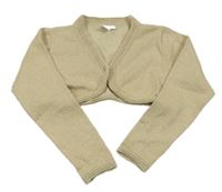 Béžové třpytivé svetrové bolerko