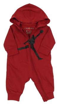 Červená tepláková kombinéza s logem a kapucí Nike Jordan