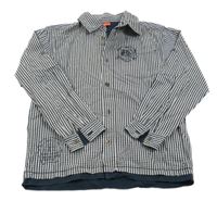 Tmavomodro-bílá kostkovaná košile s potiskem S. Oliver