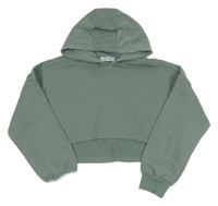 Khaki crop mikina s kapucí Primark