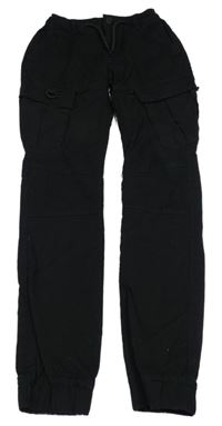 Černé cuff plátěné kalhoty Chapter young