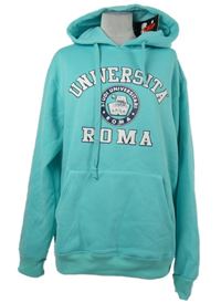 Nové - Dámská tyrkysová mikina s nápisem a kapucí Ship