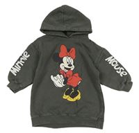 Tmavošedé teplákové šaty s Minnie a kapucí Disney