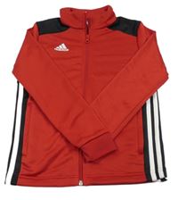 Červeno-černá sportovní propínací mikina Adidas