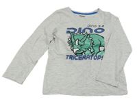 Světlešedé triko s dinosaurem 