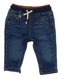 Modré teplákové rifle s úpletovým pasem F&F