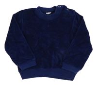 Tmavomodrá sametová mikina 